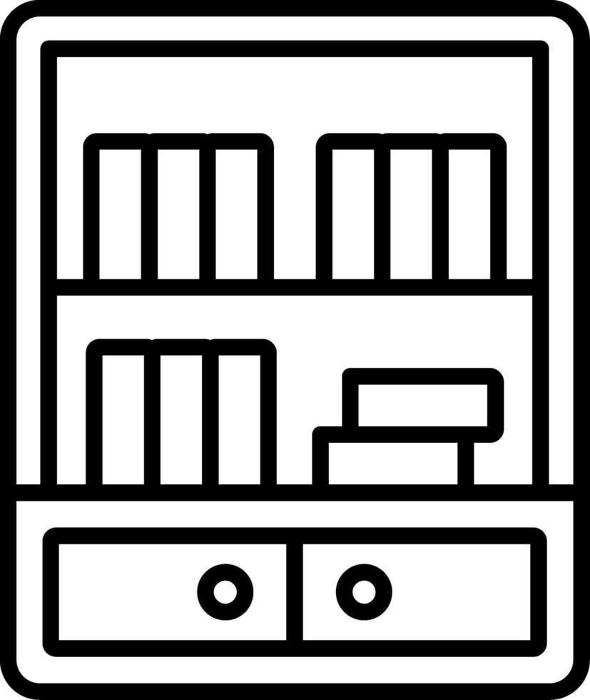Bookshelf Line Icon vector