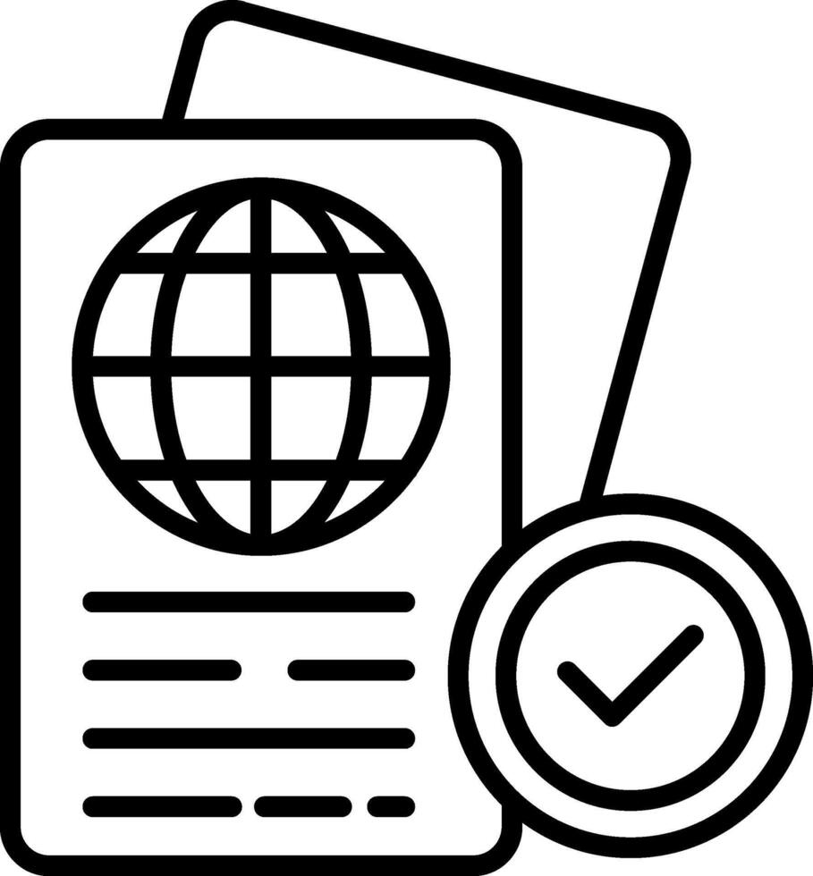 Passport Control Line Icon vector