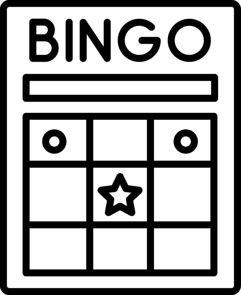 Bingo Line Icon vector