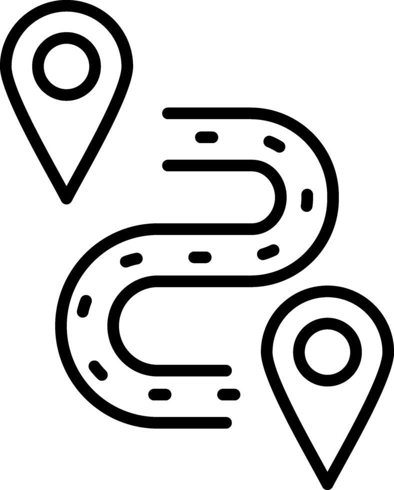 Route Line Icon vector