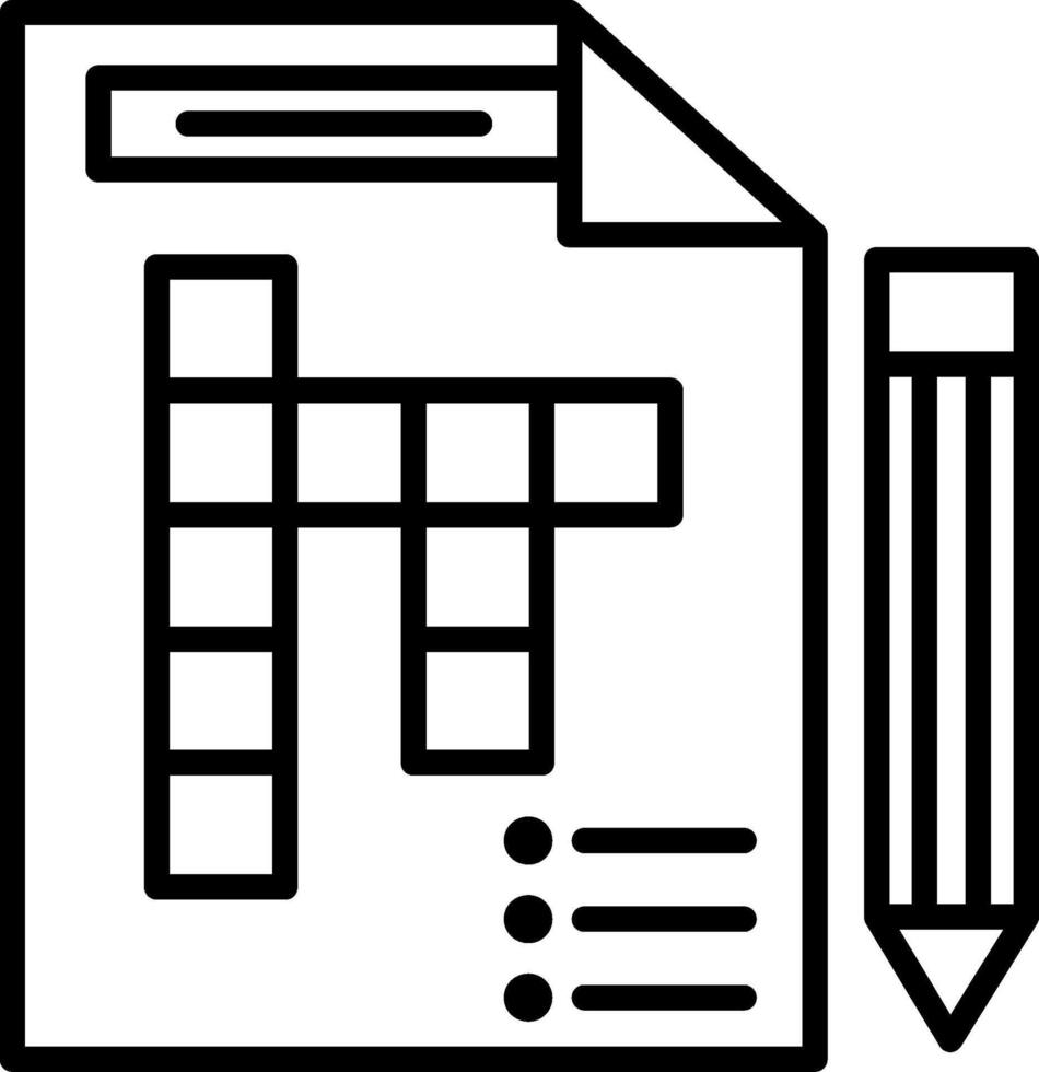 Crossword Line Icon vector