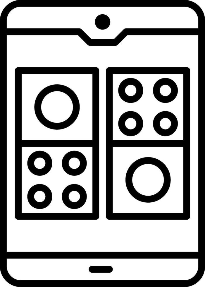 Domino Line Icon vector