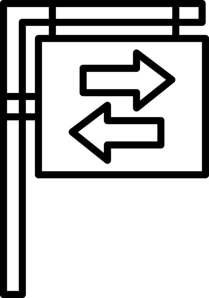 Road Sign Line Icon vector
