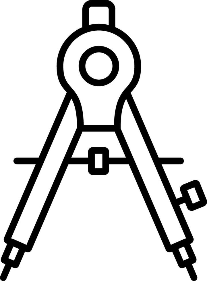 Drawing Compass Line Icon vector