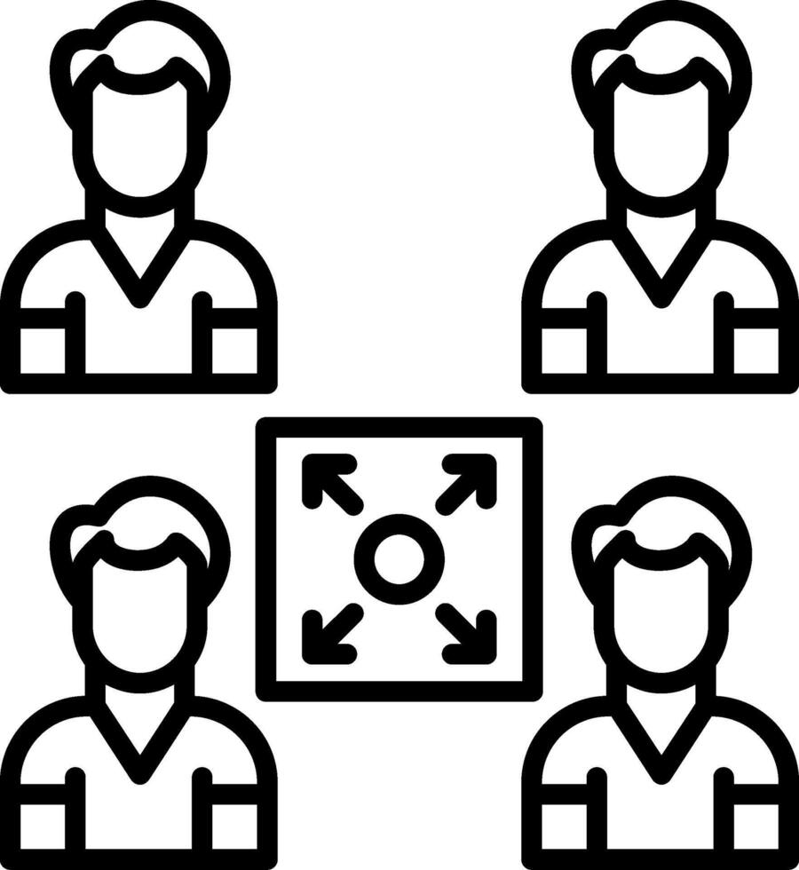 Meeting Point Line Icon vector