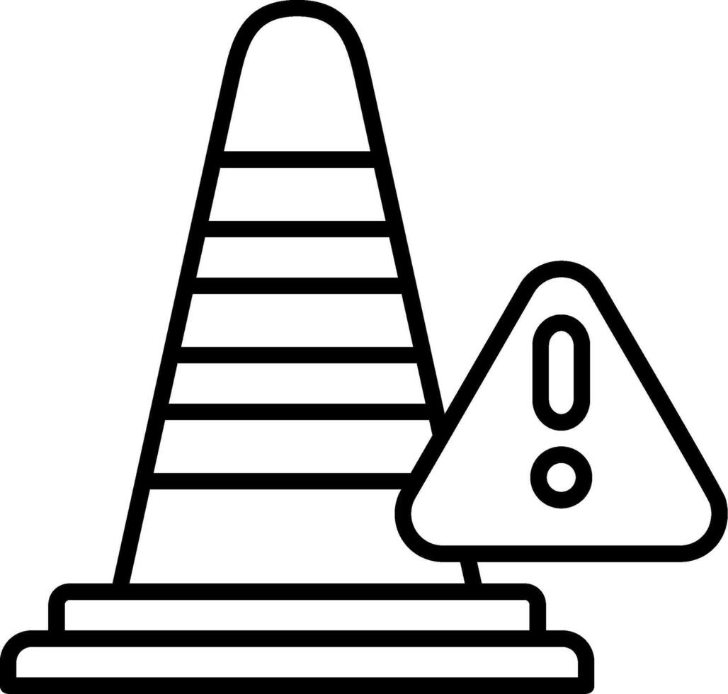 Traffic Cone Line Icon vector