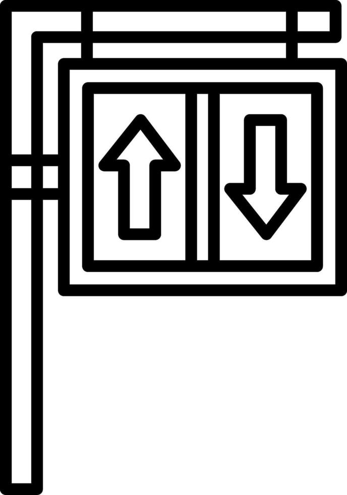 Road Sign Line Icon vector