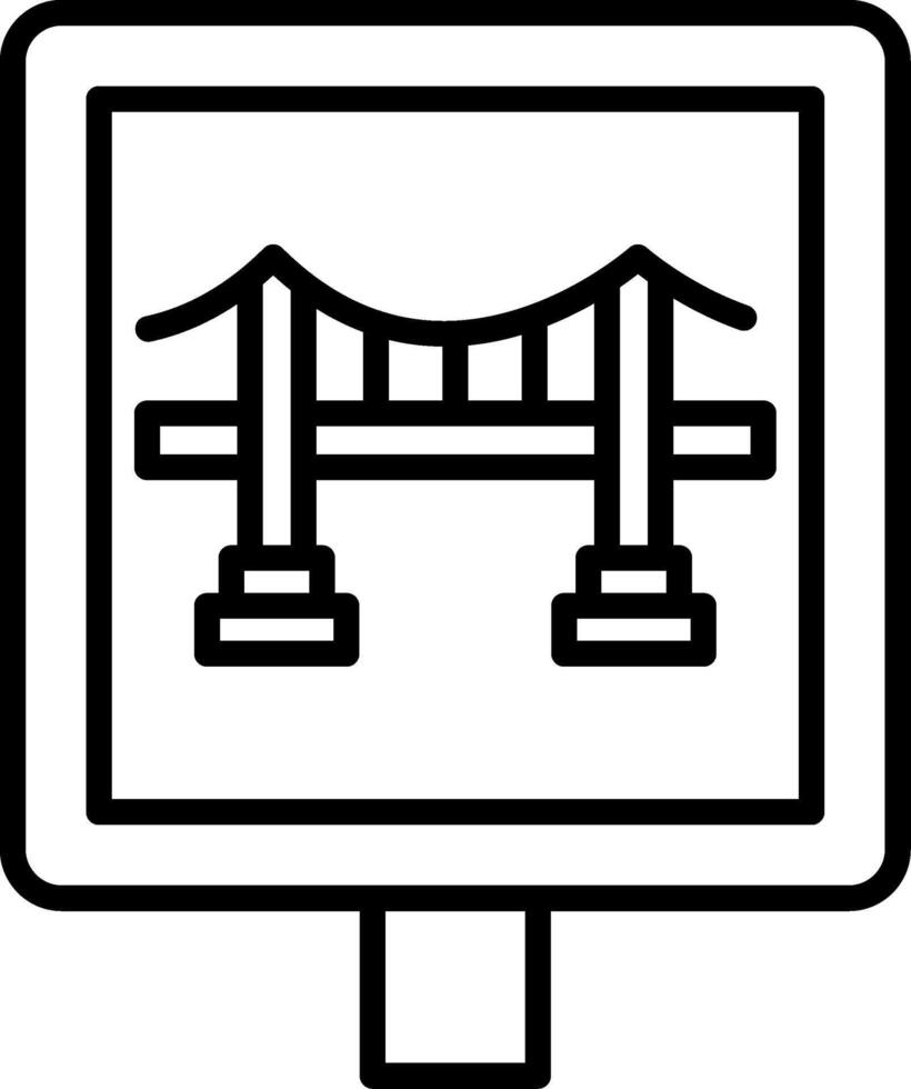 Bridge Road Line Icon vector