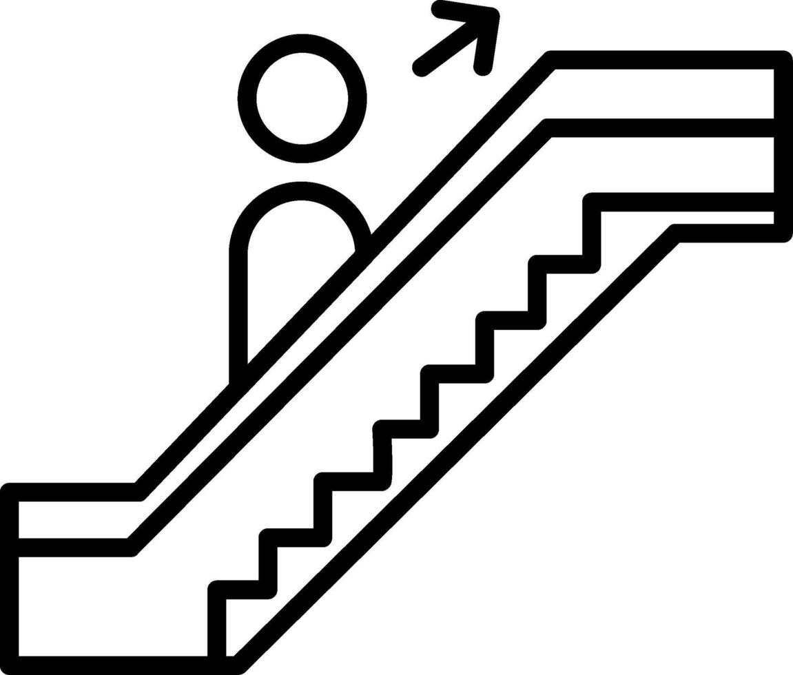 Escalator Line Icon vector