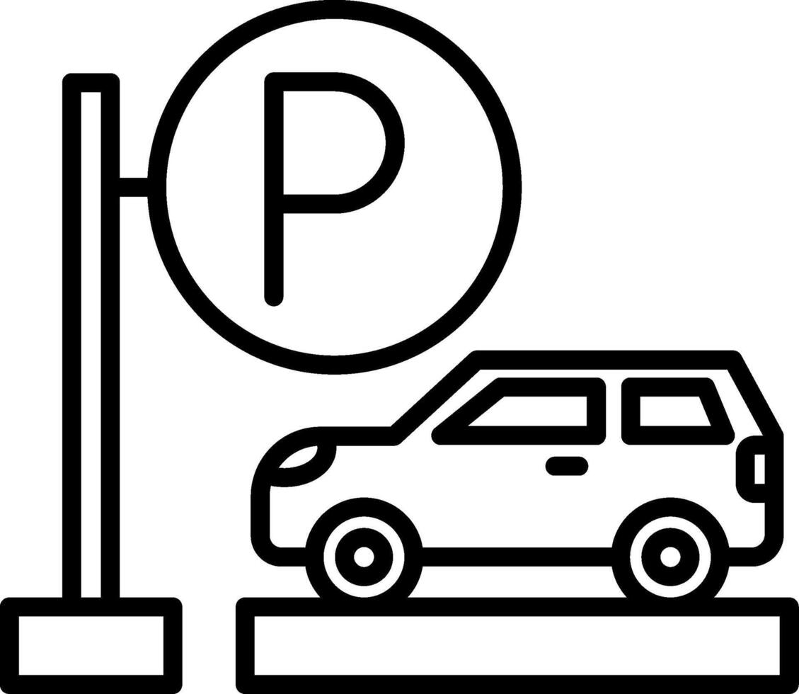 Parking Area Line Icon vector
