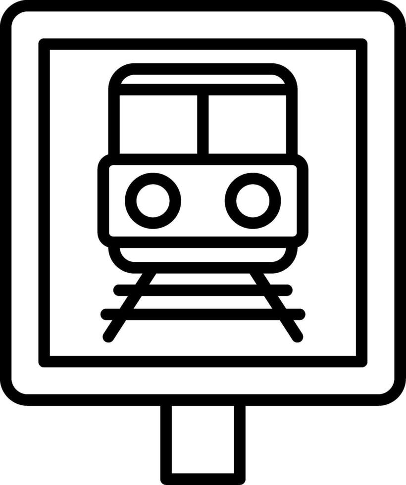 Train Station Line Icon vector