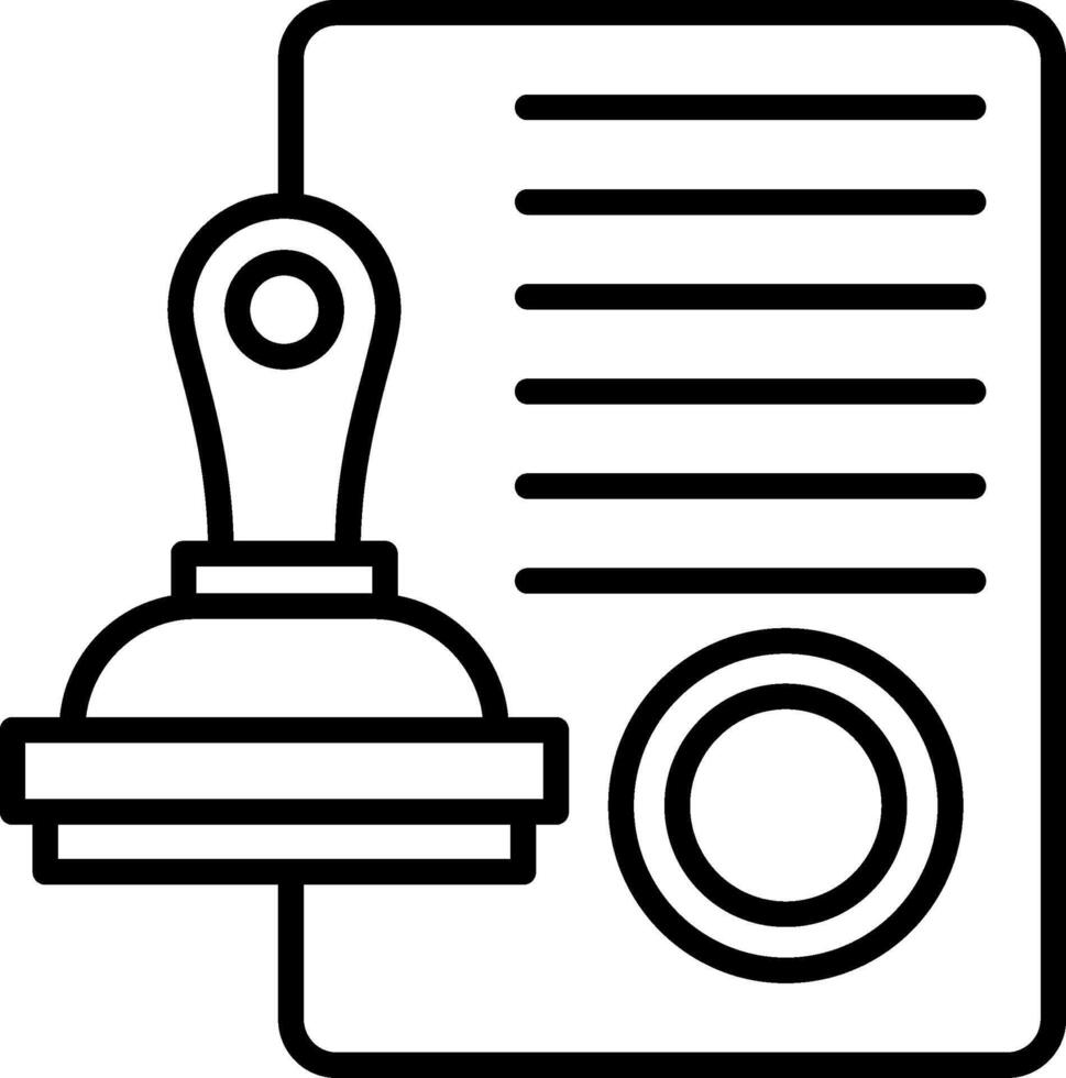 Rubber Stamp Line Icon vector