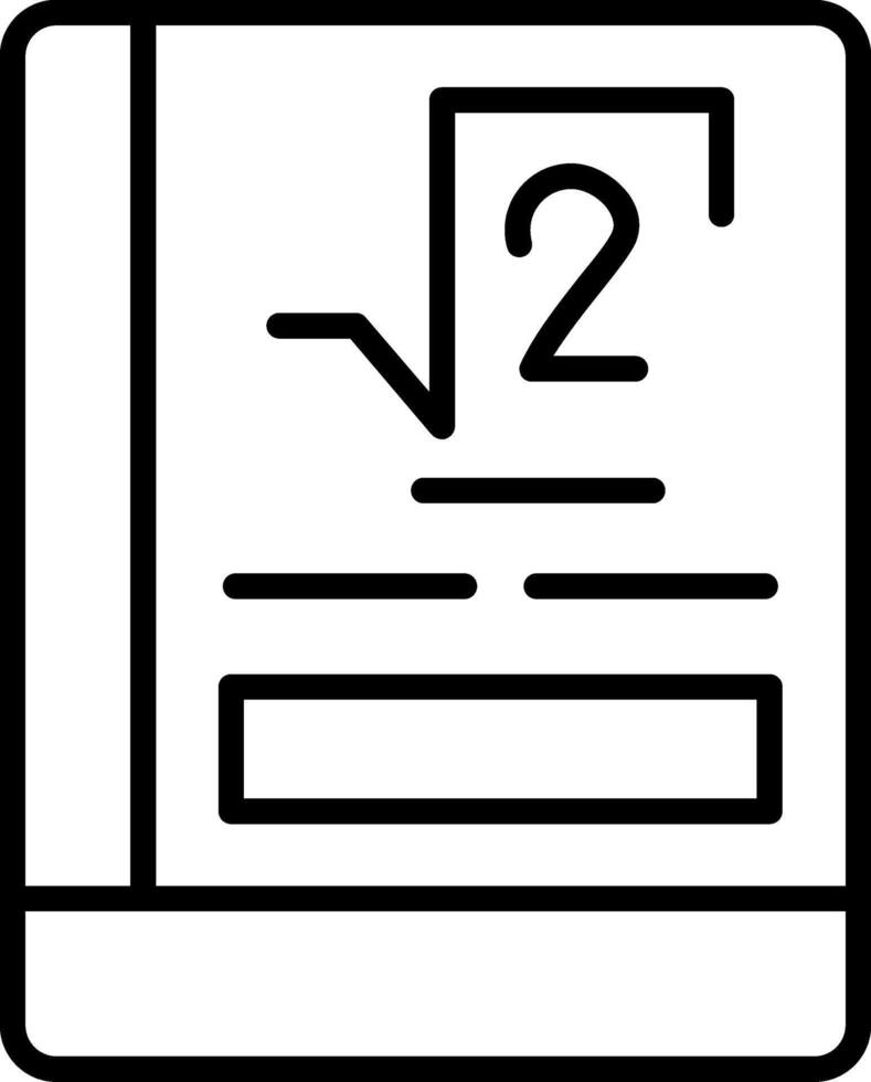 Math Book Line Icon vector