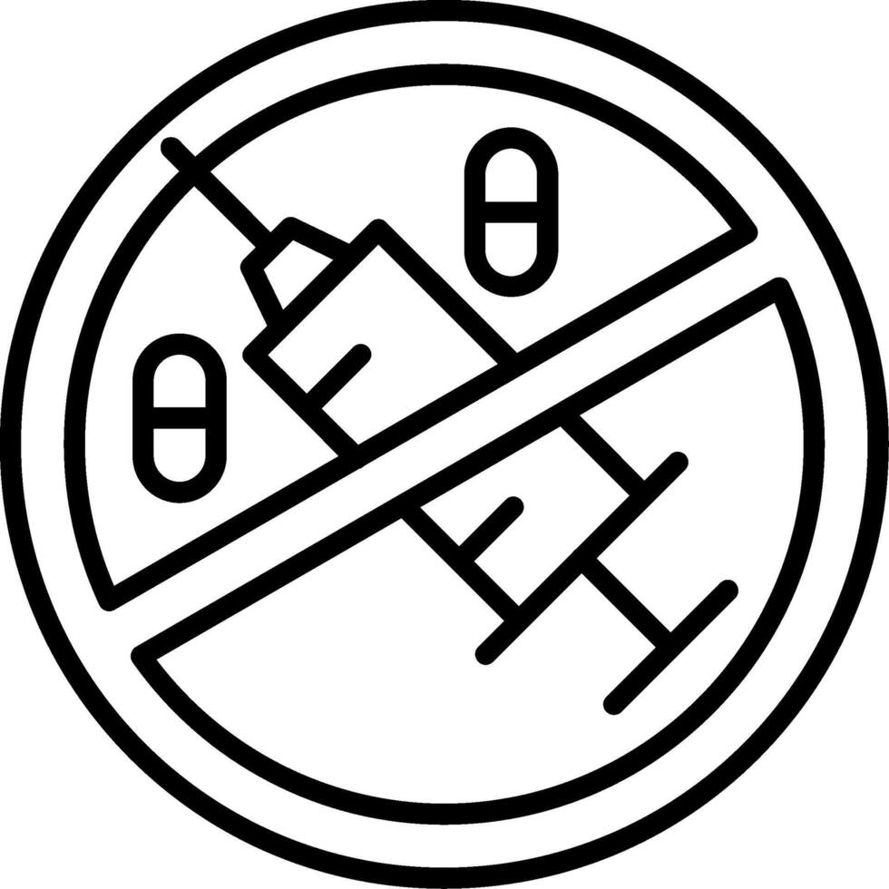 No Drugs Line Icon vector