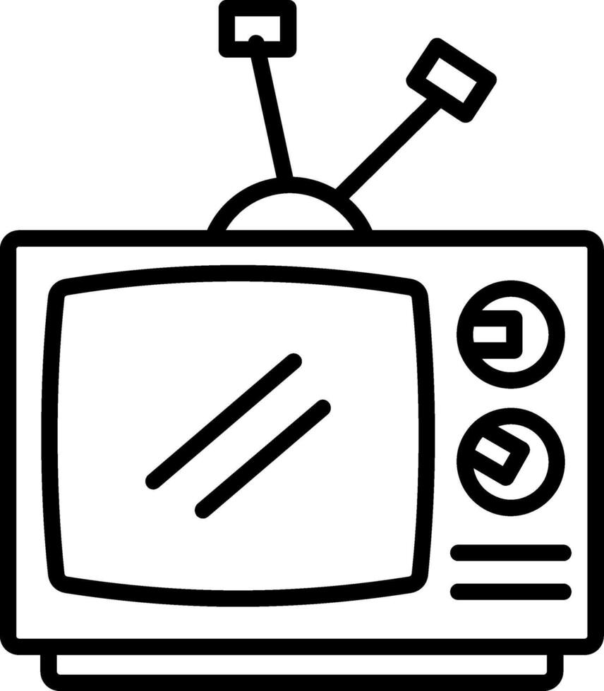 Old Tv Line Icon vector