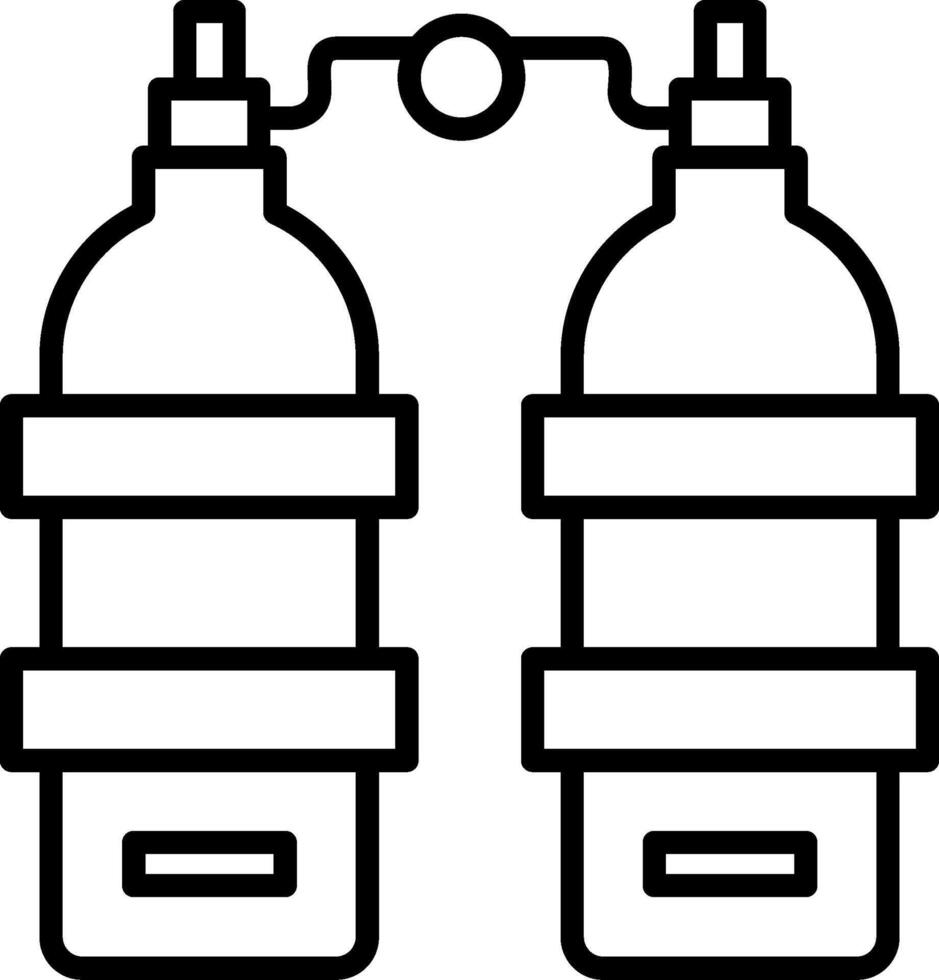Oxygen Tank Line Icon vector