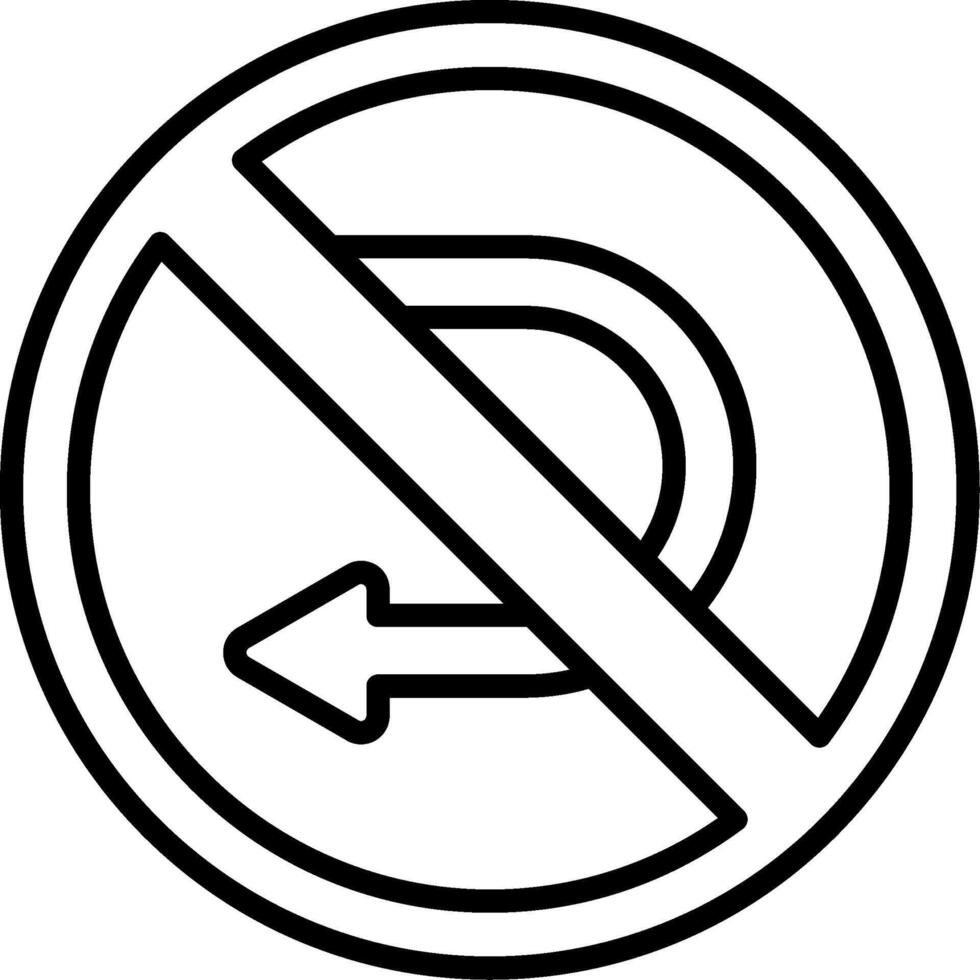 U Turn Line Icon vector