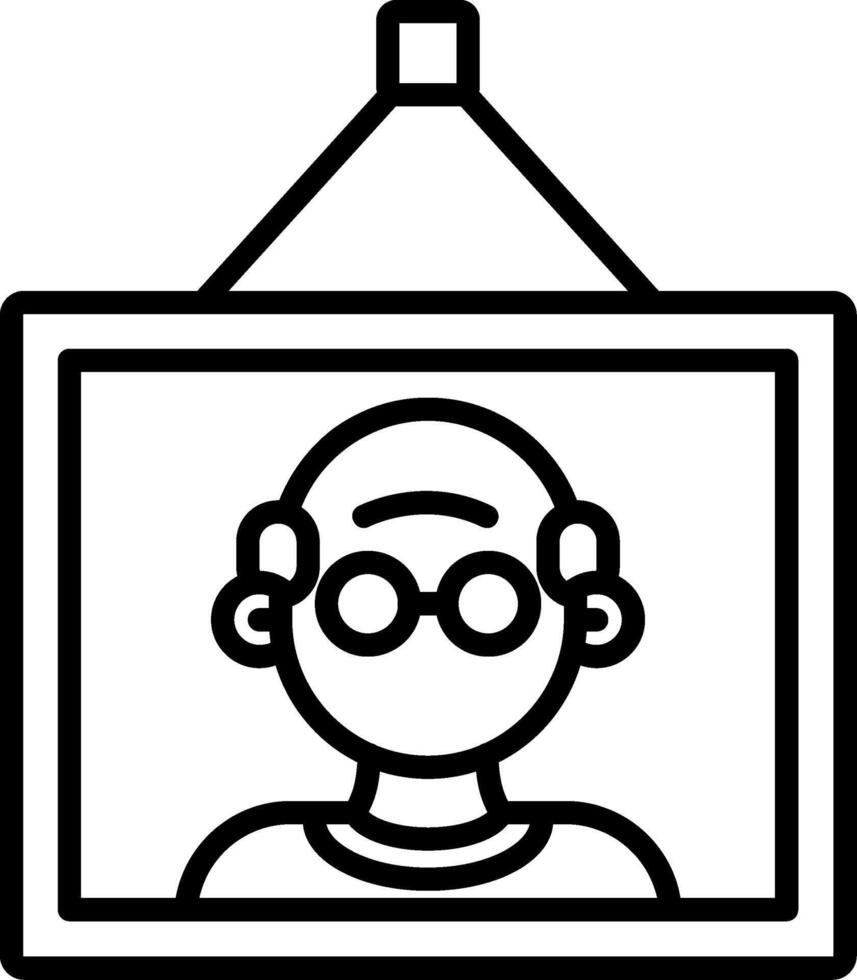 Old Man Line Icon vector