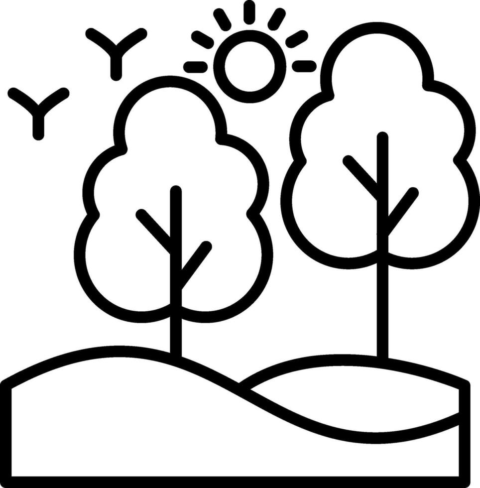 Forest Line Icon vector