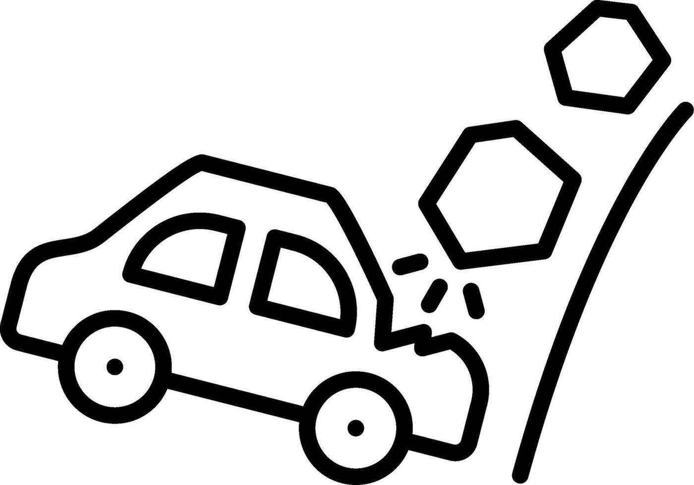 Falling Rocks Line Icon vector
