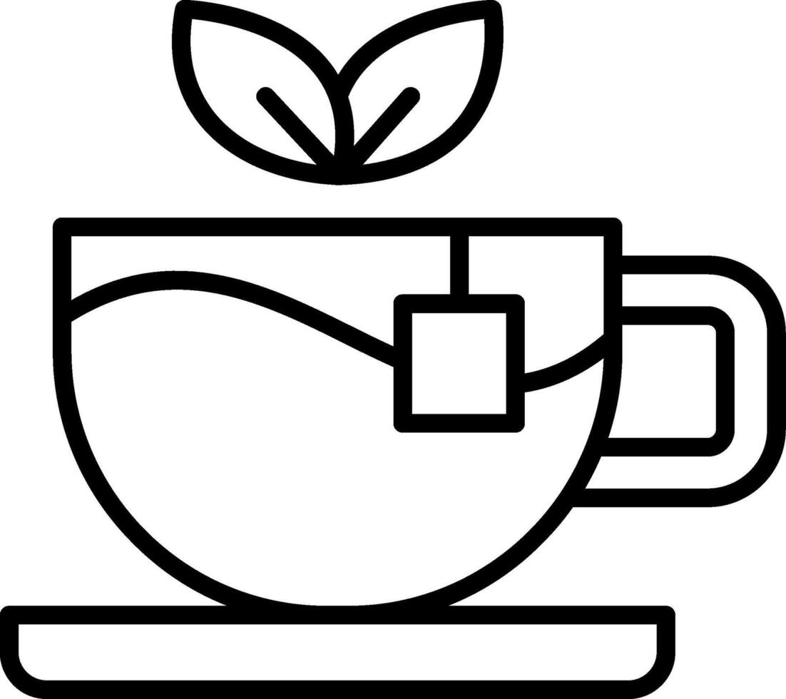 Tea Cup Line Icon vector