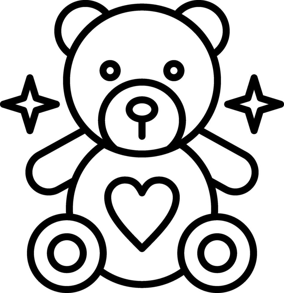 Teddy Bear Line Icon vector