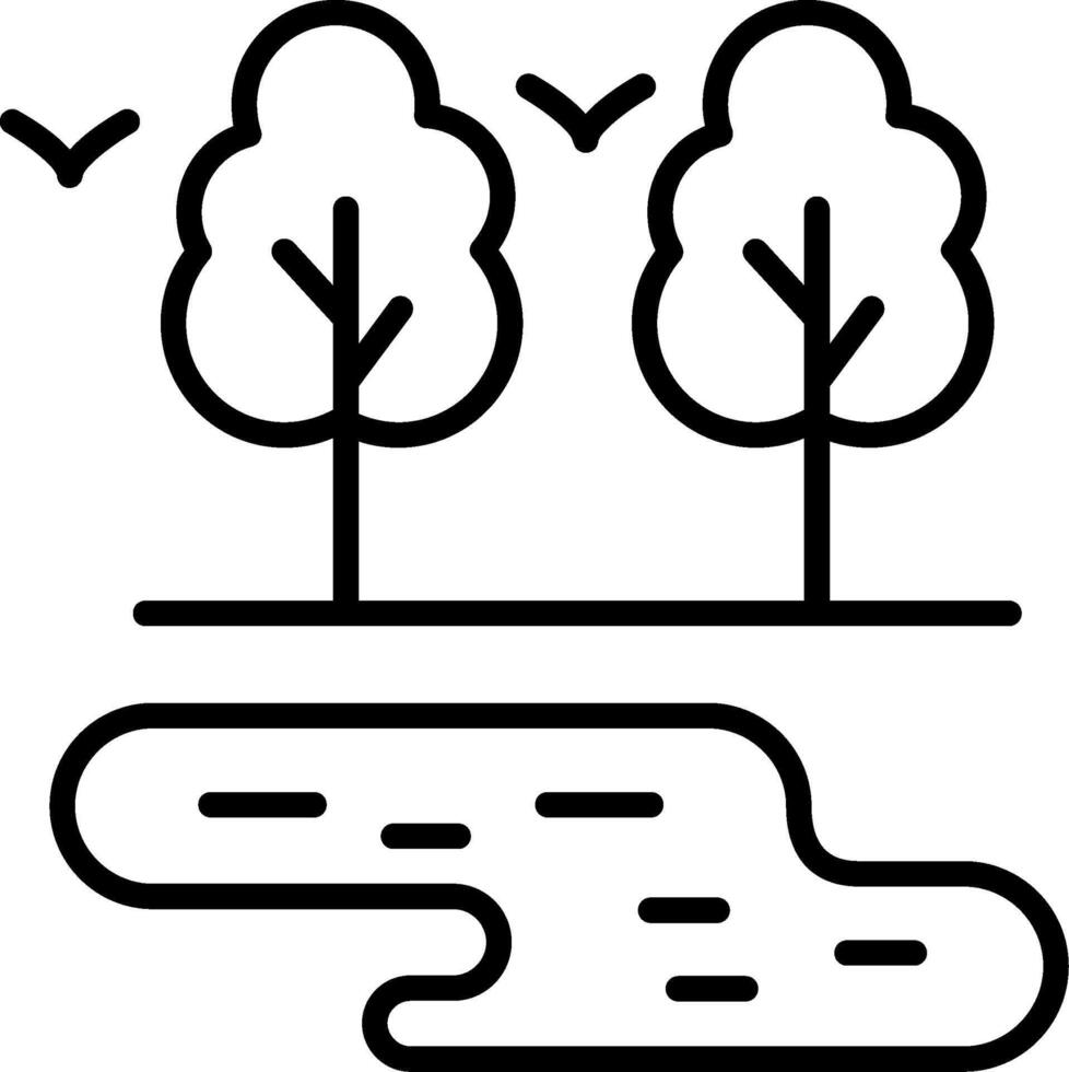 Lake Line Icon vector
