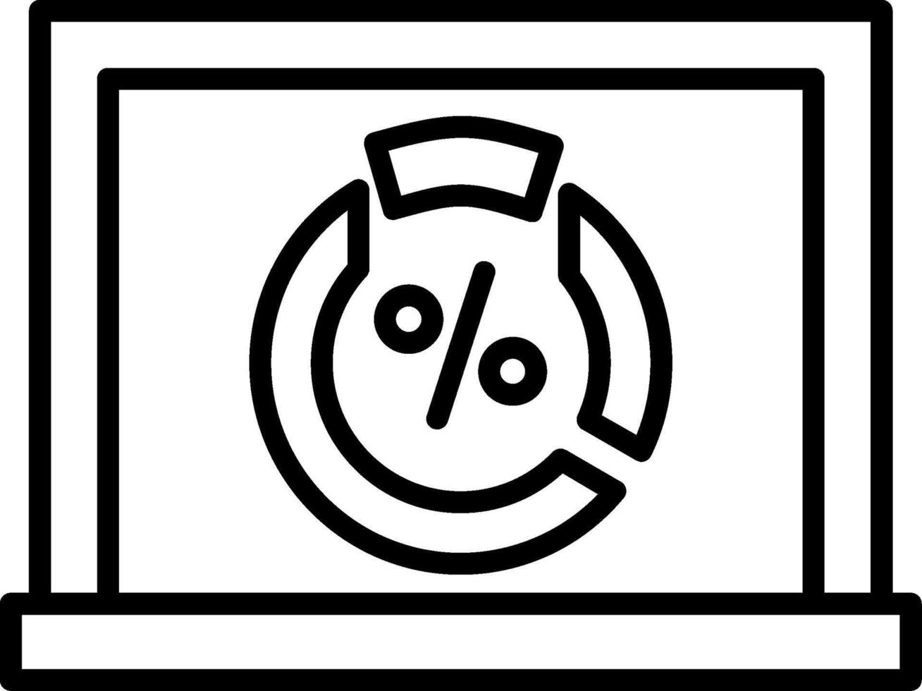 Pie Chart Line Icon vector