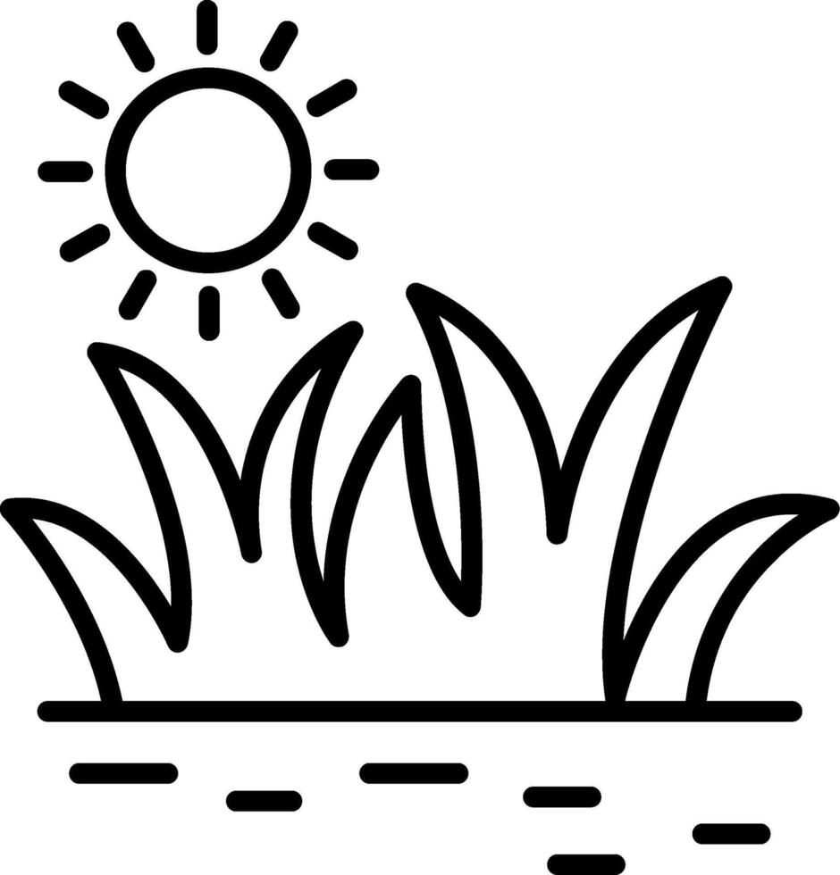 Grass Line Icon vector