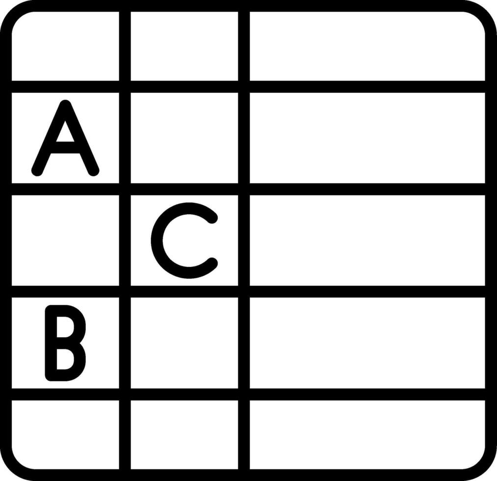 Table Line Icon vector