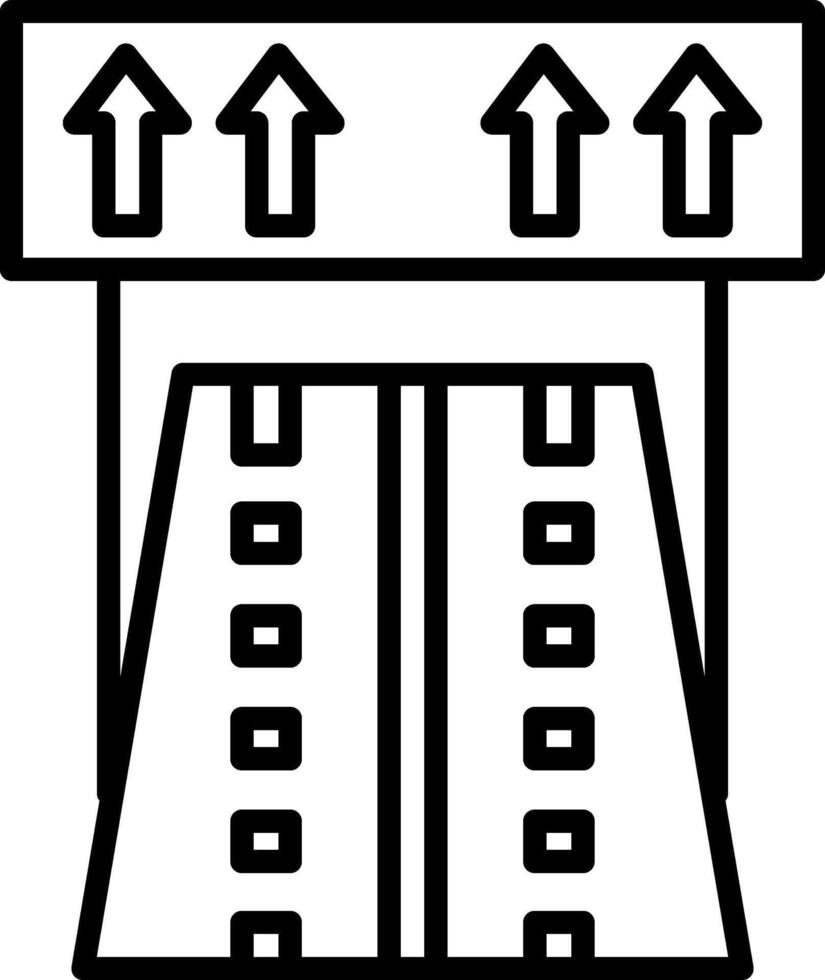 Highway Sign Line Icon vector