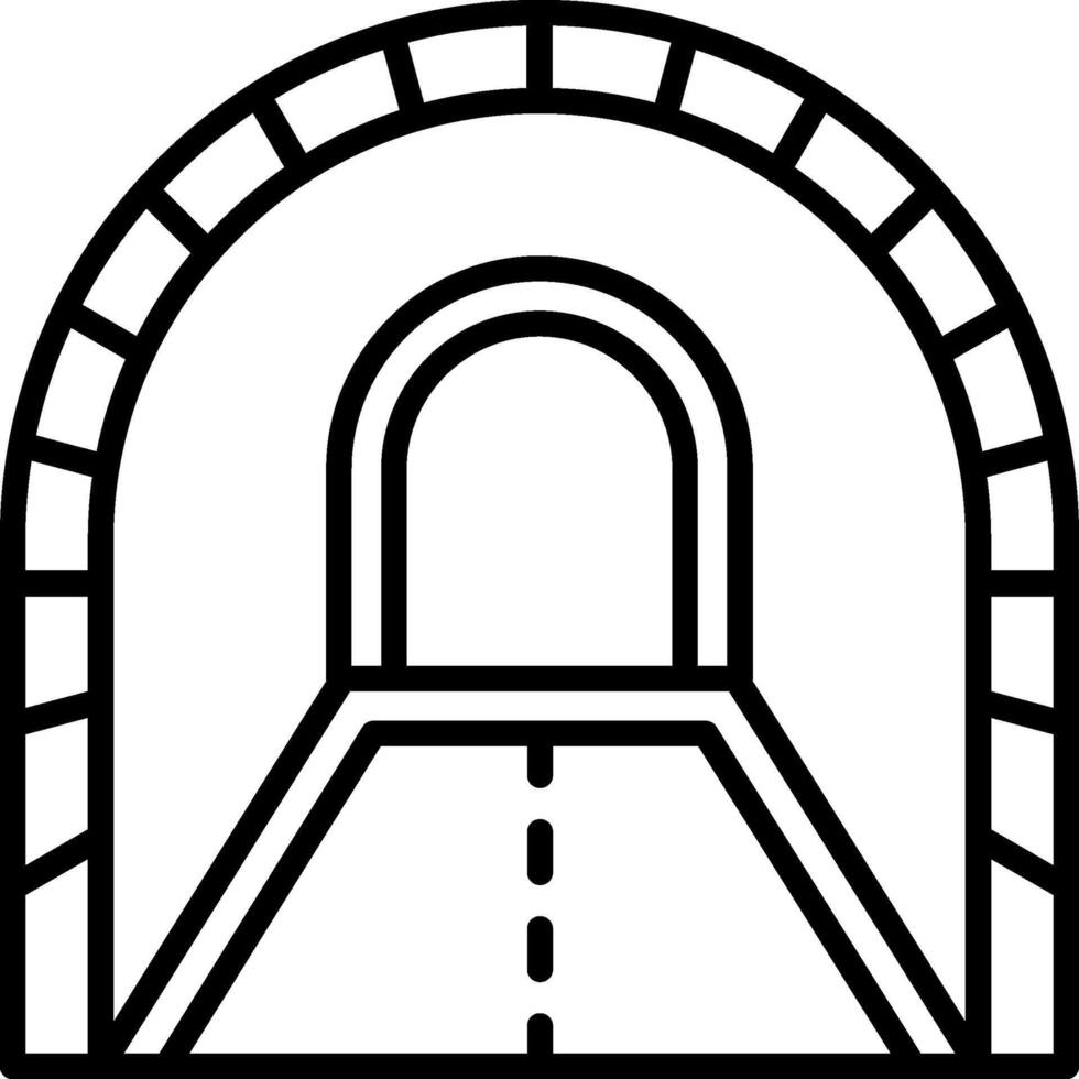 Tunnel Line Icon vector