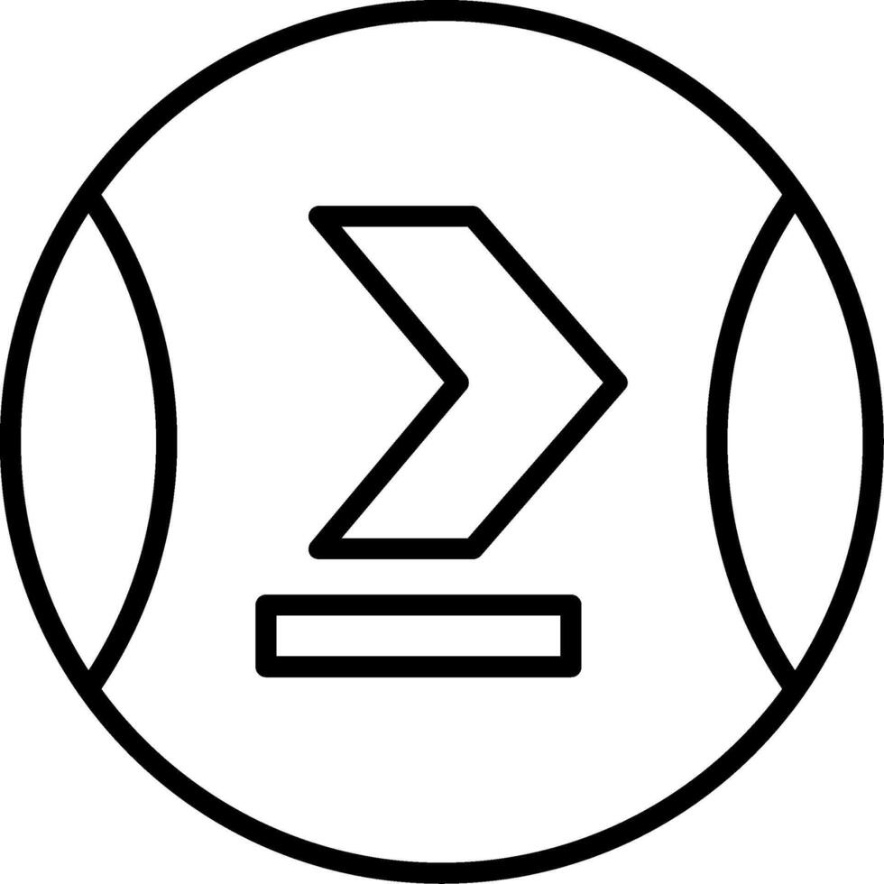 Greater Than Line Icon vector