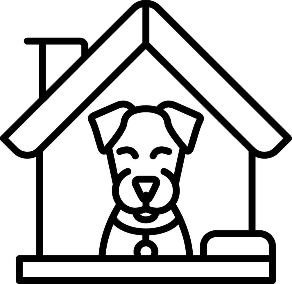Dog House Line Icon vector