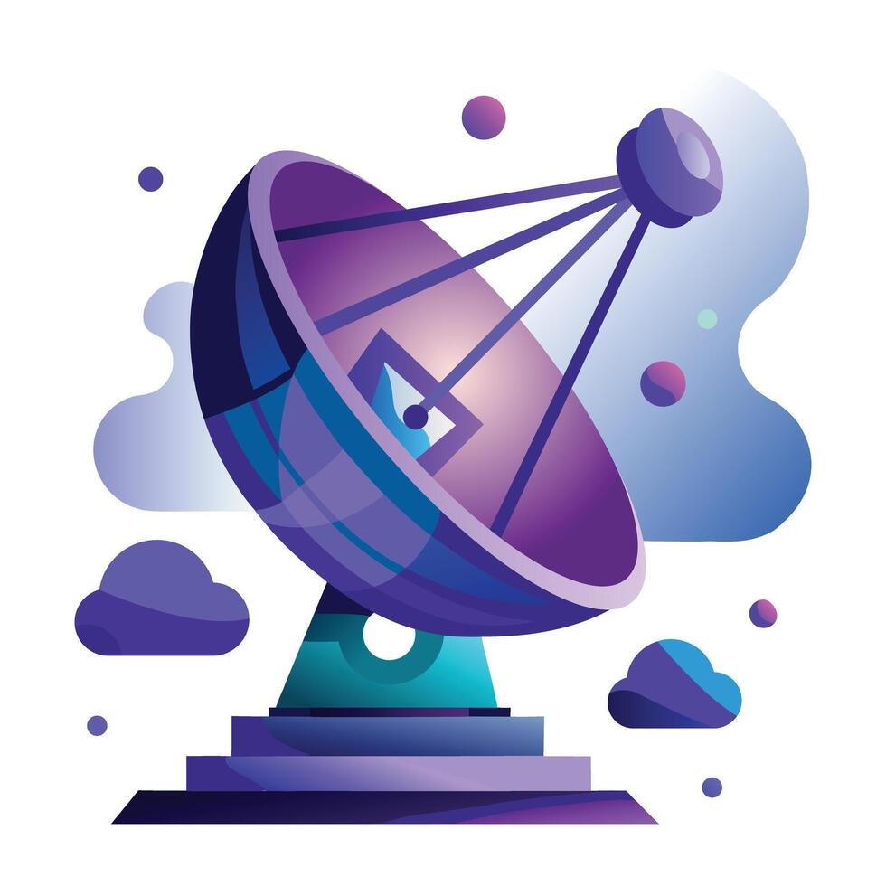 A flat style icon of satellite dish vector