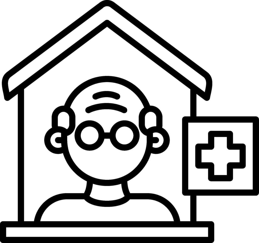 Old House Line Icon vector