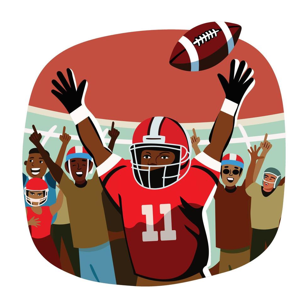 A flat style illustration of gridiron ball winner vector