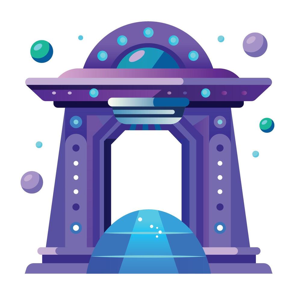 Space portal icon in flat style vector