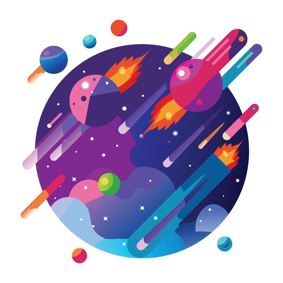 Saturn planet icon in flat style vector