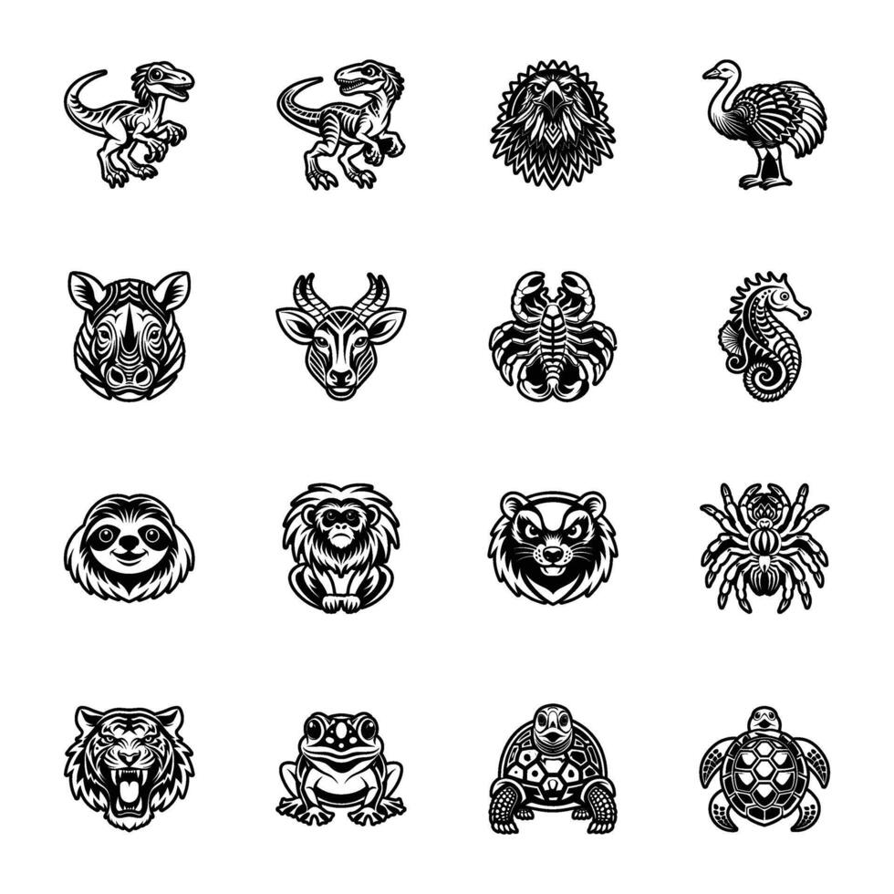 Animal icons set vector
