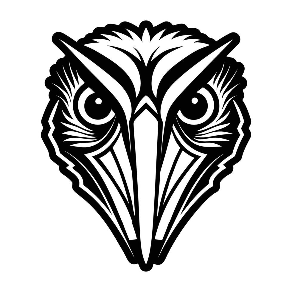 An owl head with a black and white design vector