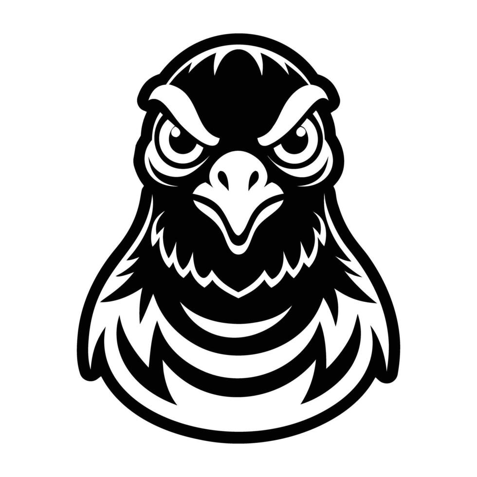 An eagle head logo with black and white stripes vector