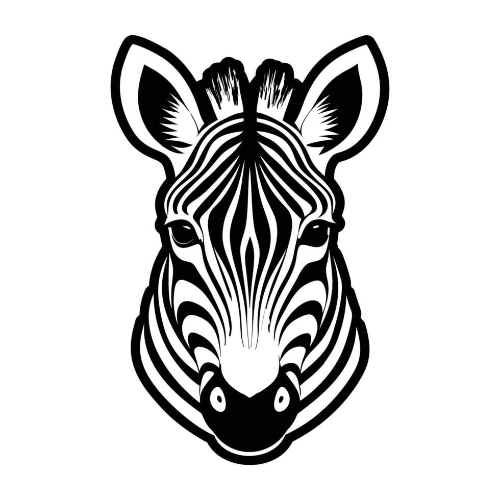 Zebra head illustration vector