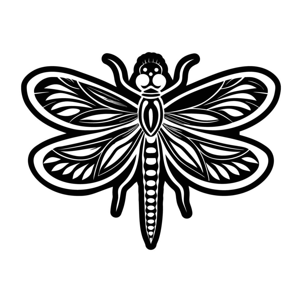 Dragonfly tattoo design illustration vector