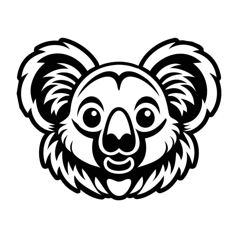 Koala bear head illustration vector