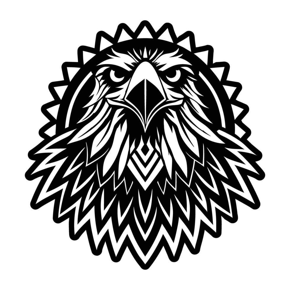 An eagle head with a tribal style design vector