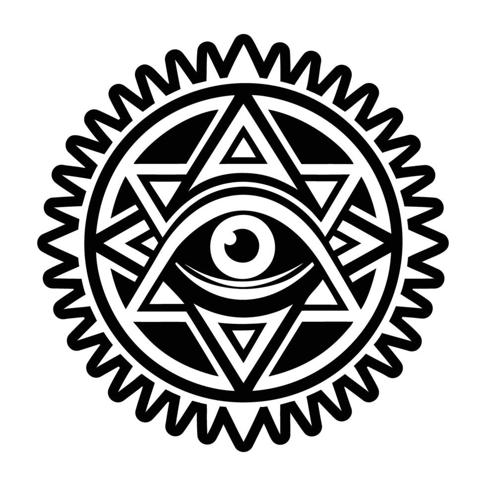 Arcane eye icon in filled style vector