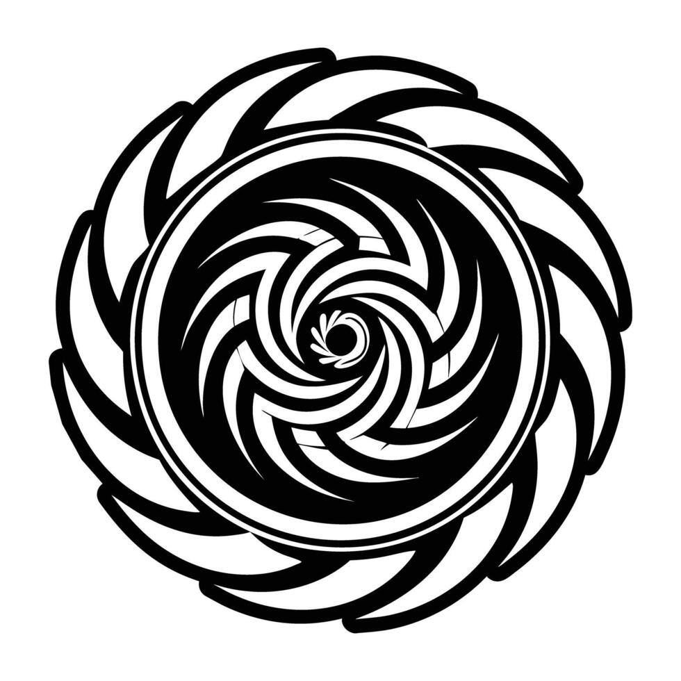 A glyph style icon of the swirl symbol vector