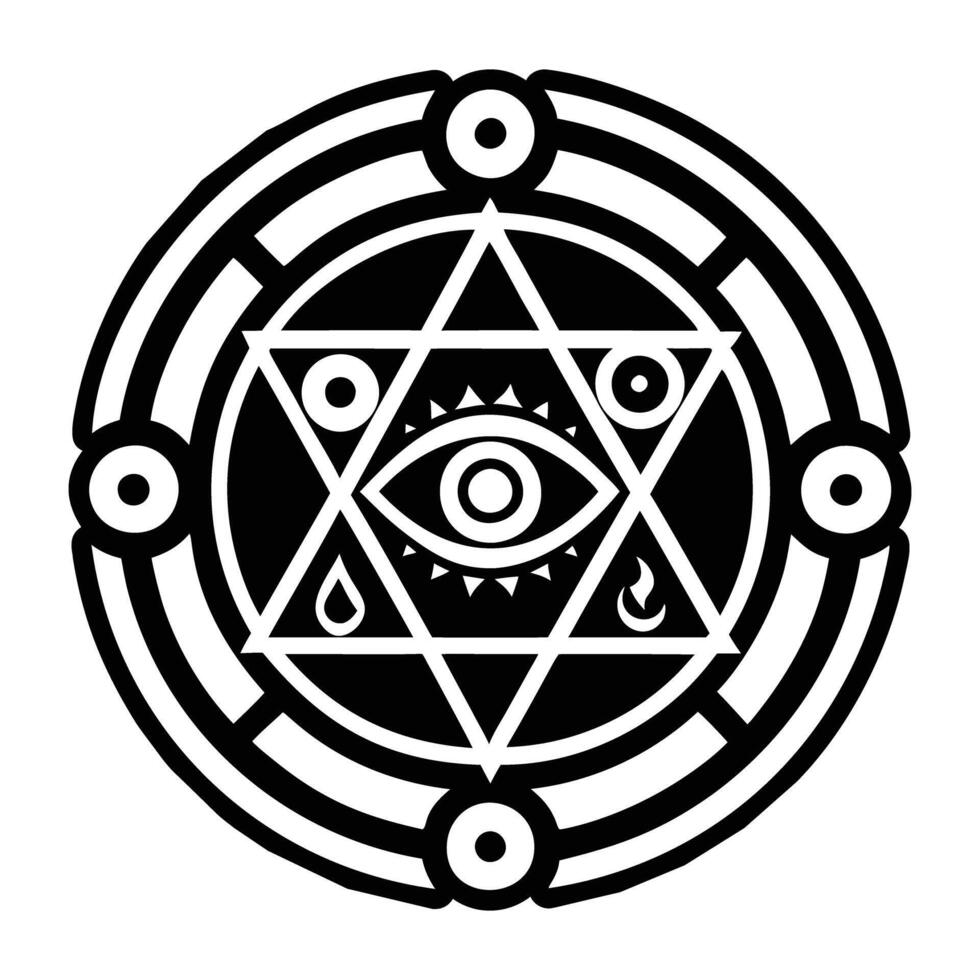 A filled style icon of arcane symbol vector