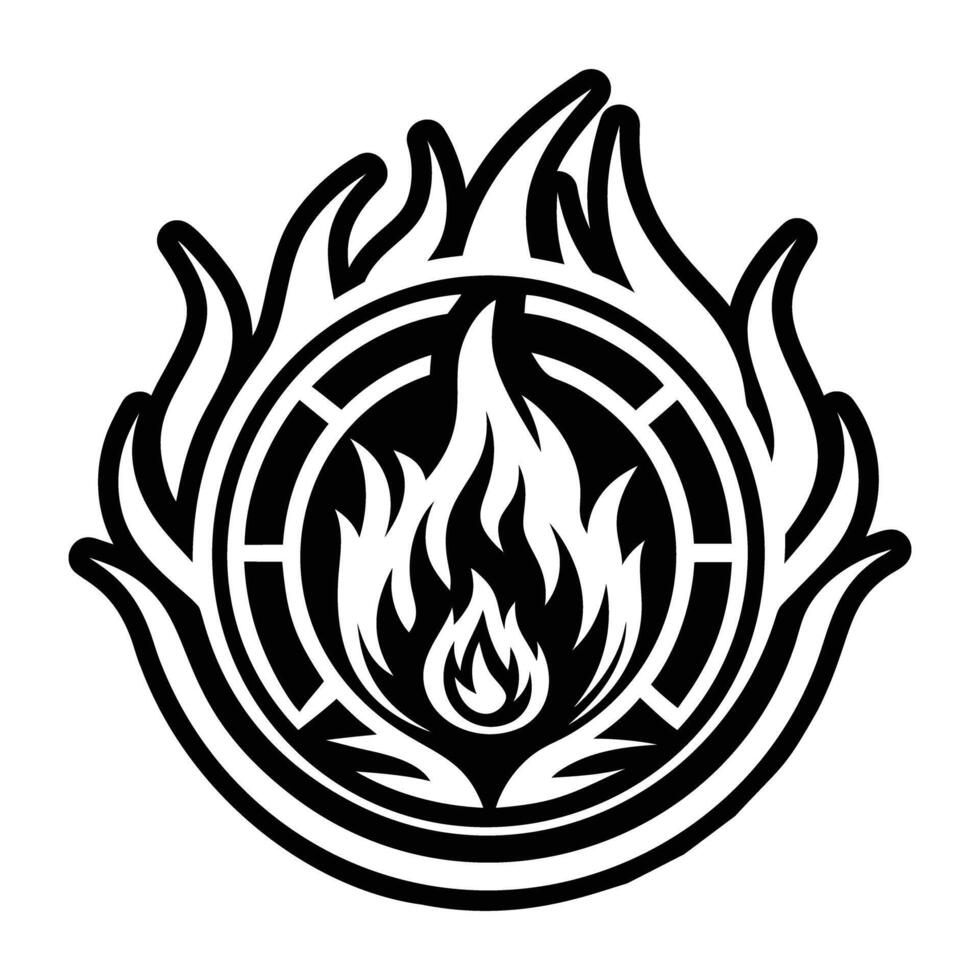 A solid style icon of the elemental flame vector